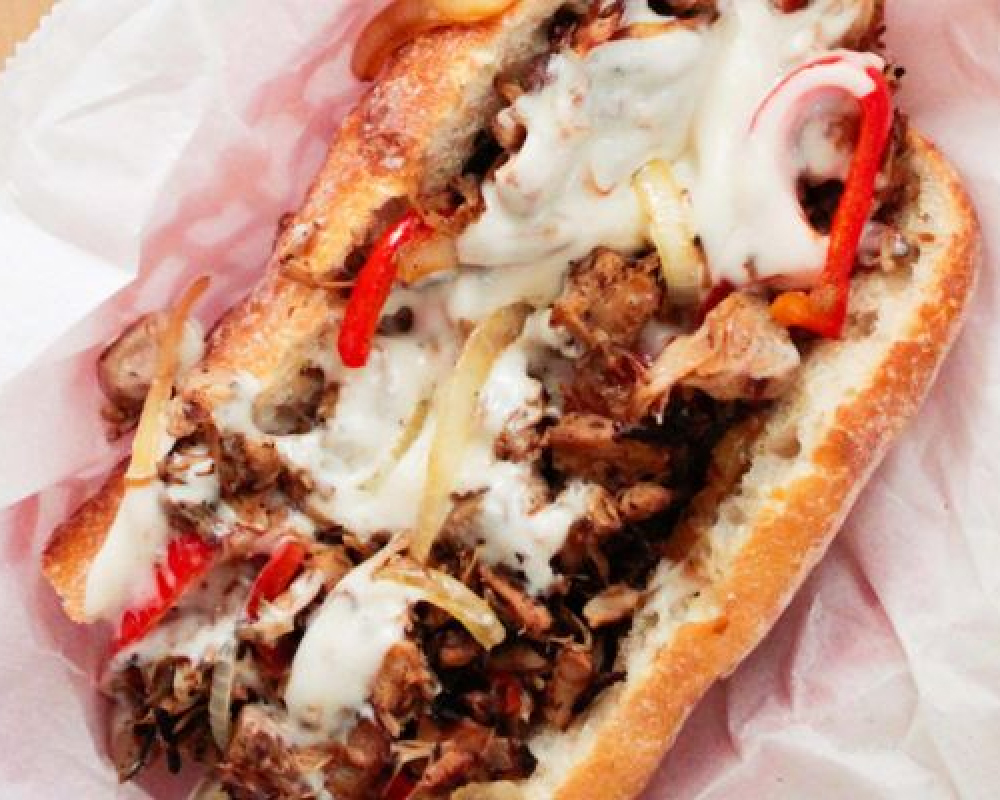 jackfruit philly cheesesteak -sandwich