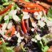 mushroom roasted red pepper spinach salad