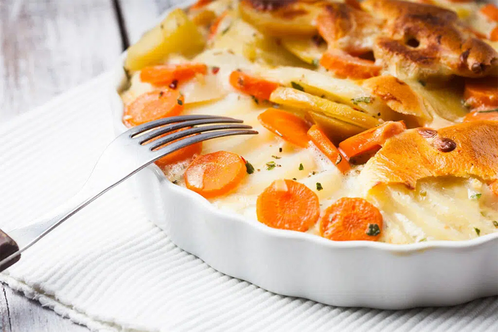 potato and carrot gratin